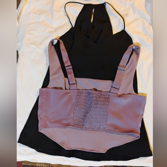 2 Elegant Black and Purple Women's Top's - Picture 1 of 9